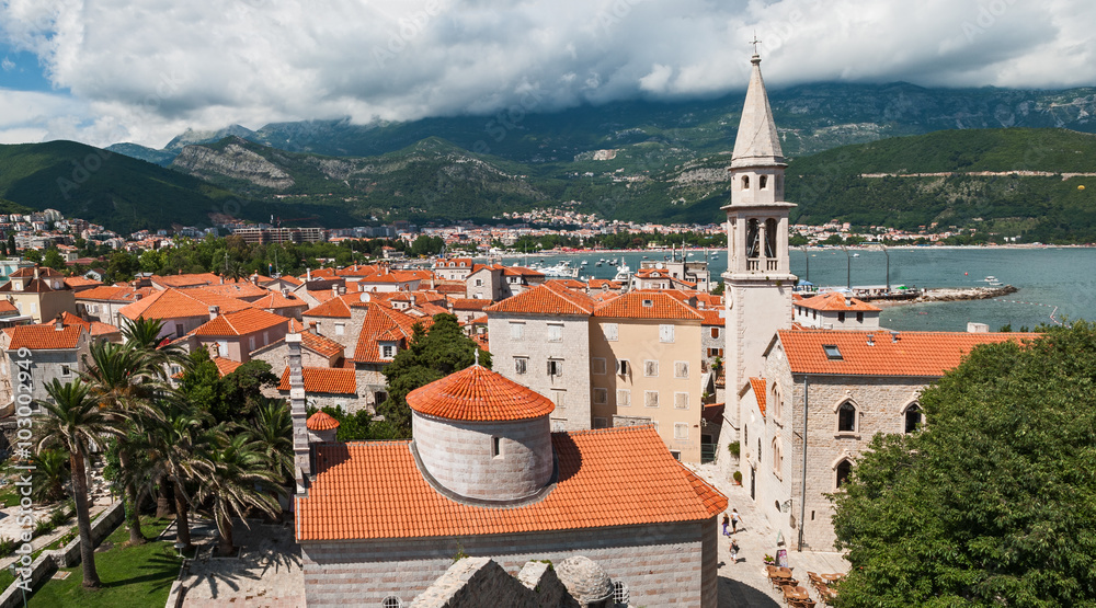 Panoramic view on Budva, Montenegro