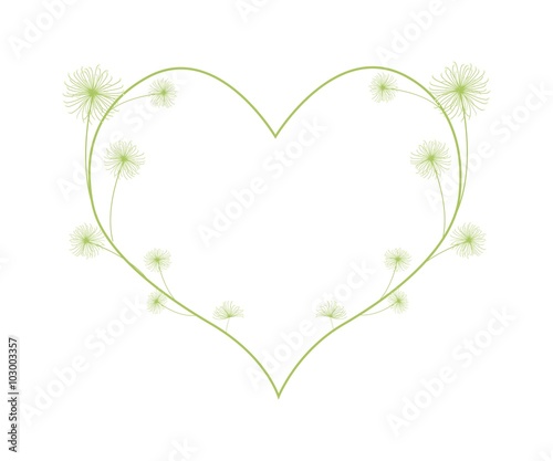 Fresh Cyperus Papyrus Plants in Heart Shape