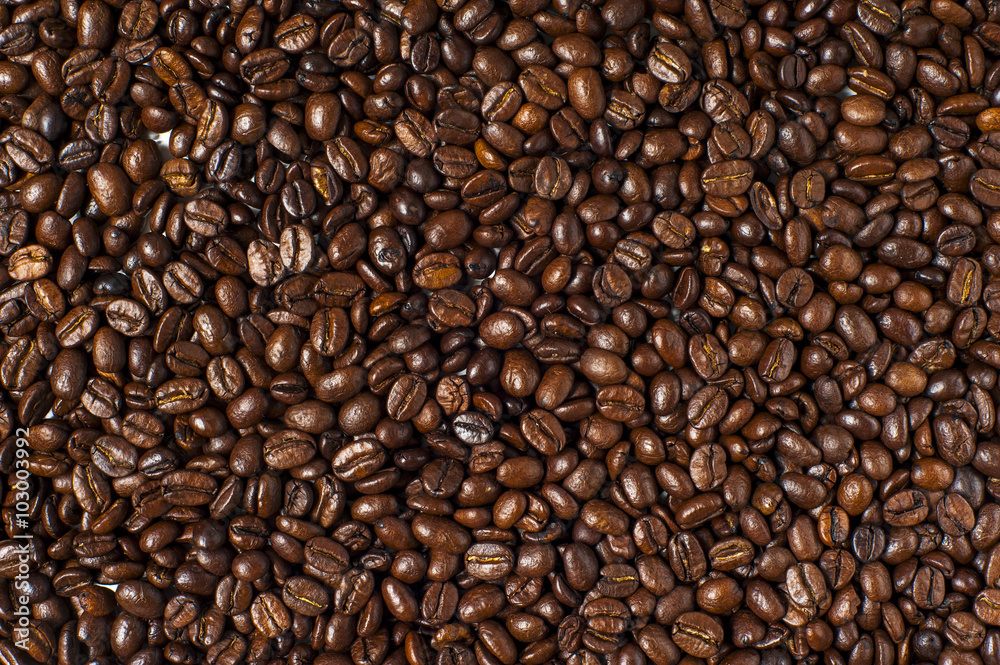 Roasted Coffee beans background.