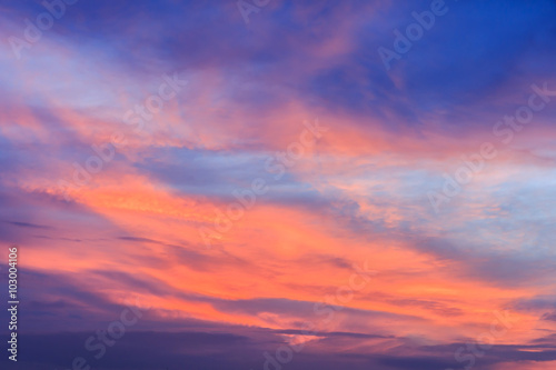 sunset with clouds © kaewphoto