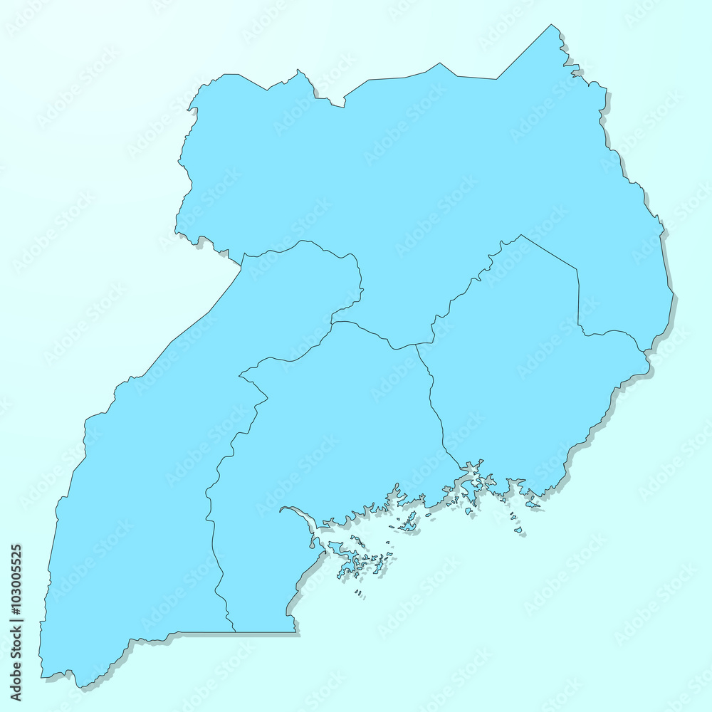 Uganda blue map on degraded background vector Uganda blue map on degraded background vector