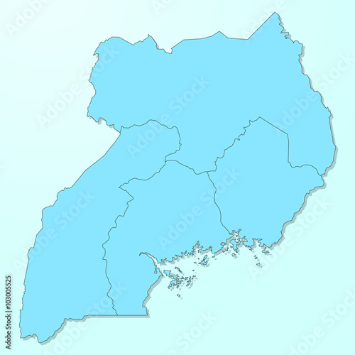 Uganda blue map on degraded background vector