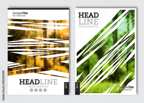Business brochure design template. Vector flyer layout, blur background with elements for magazine, cover, poster design. A4 size.