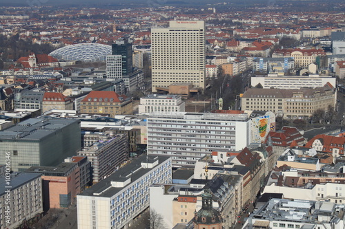 Leipzig, Blick über die Innenstadt nach Norden