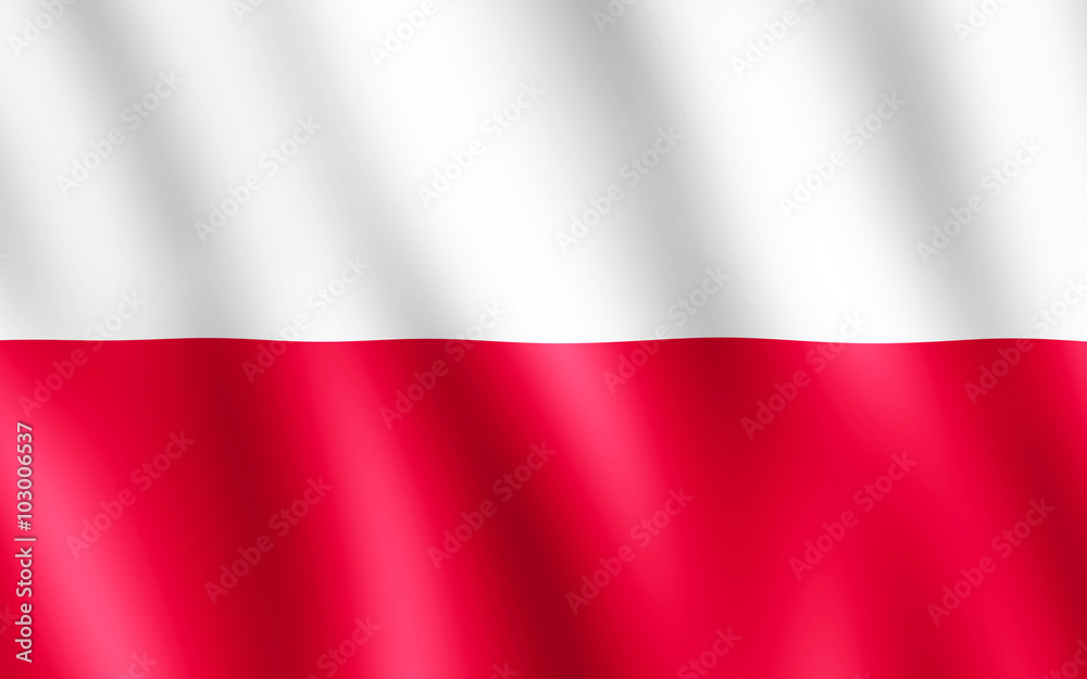 Fototapeta premium Flag of Poland waving in the wind