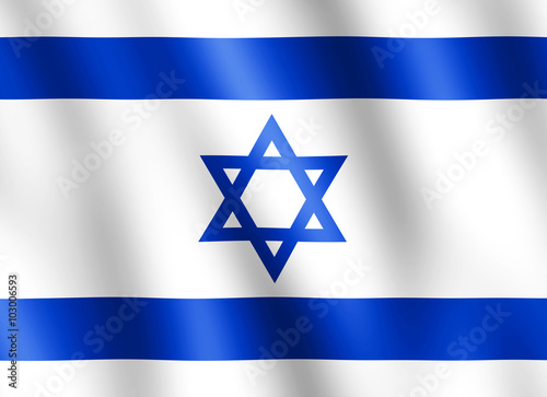 Flag of Israel waving in the wind