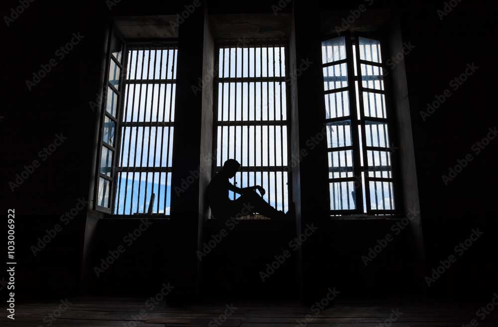Shadow of men who were imprisoned Shadow of men who were imprisoned
