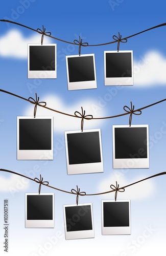 Polaroid, instant photo illustration.