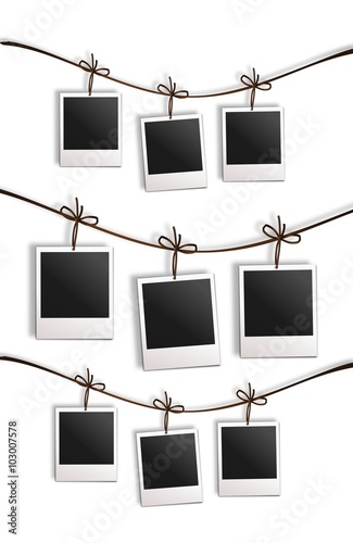 Creative vector art with instant photos.
