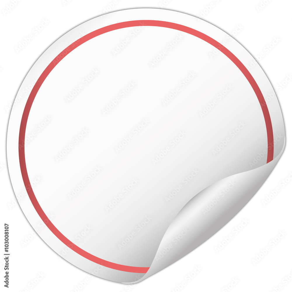 round sticker with red border round sticker with red border
