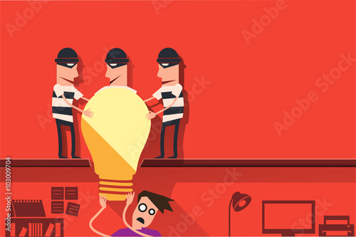 The three thieves Ideas are stolen or pirated copyright Prefecture.of working people