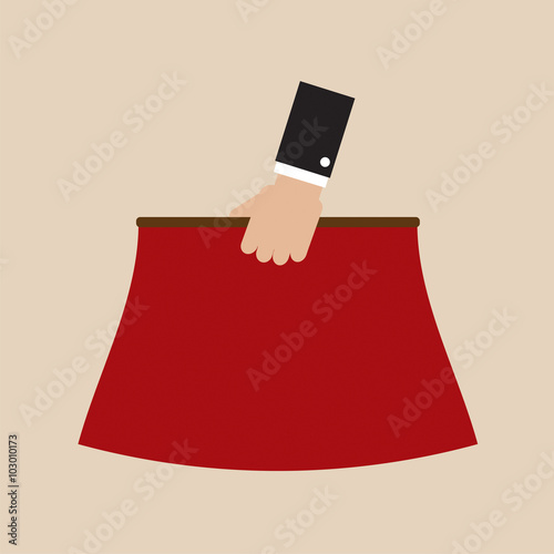 Red Fabric of Bullfighter Vector Illustration.