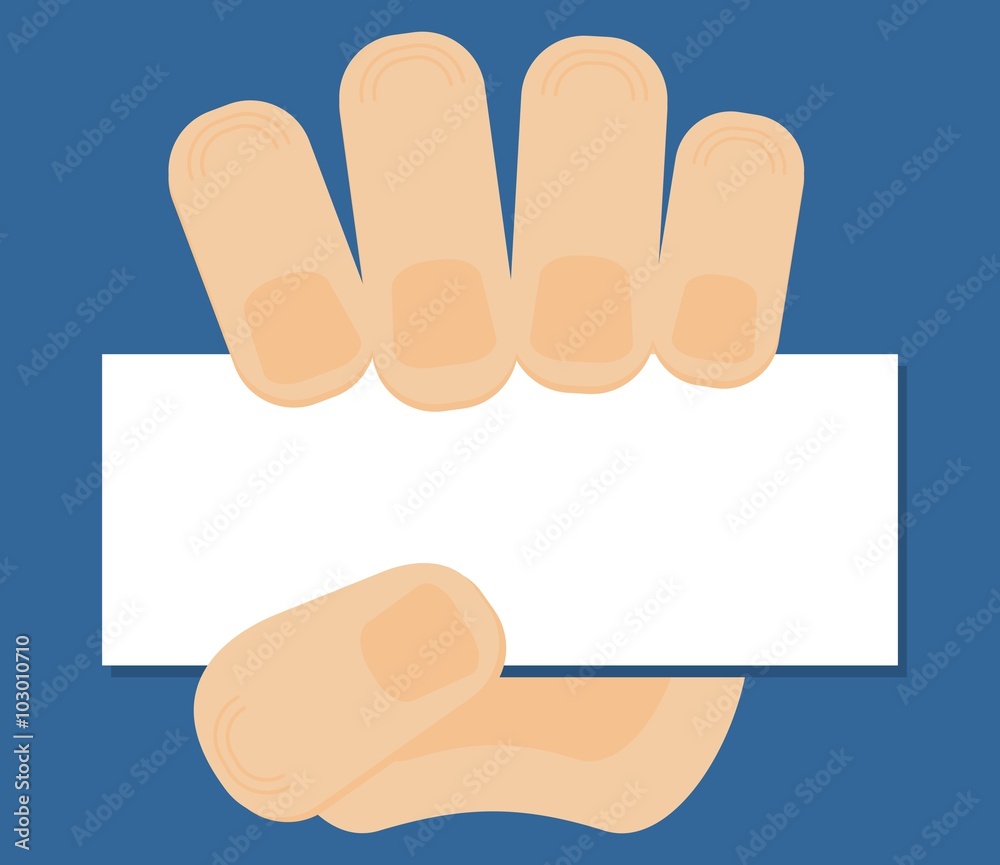 hand with card hand with card