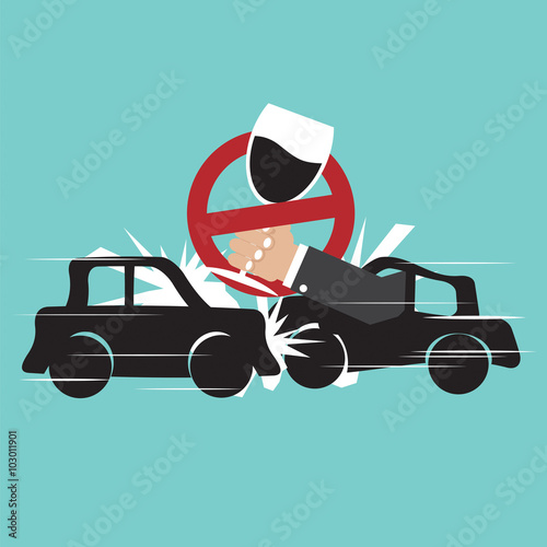 No Drink Driving Vector Illustration.