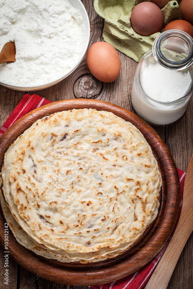 Pile of traditional Polish pancakes. Pile of traditional Polish pancakes.