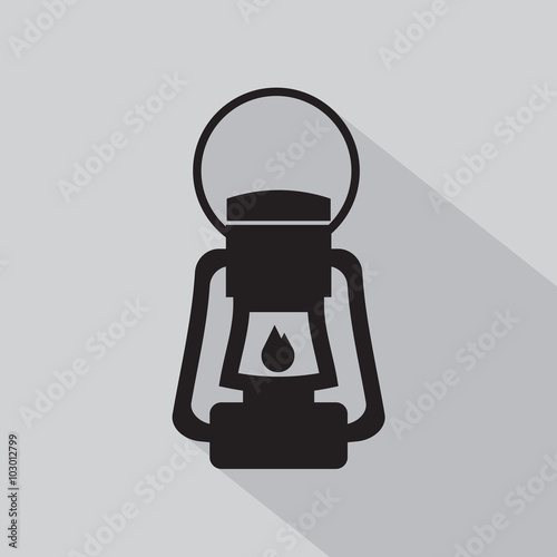 Single Black Lantern Vector Illustration.