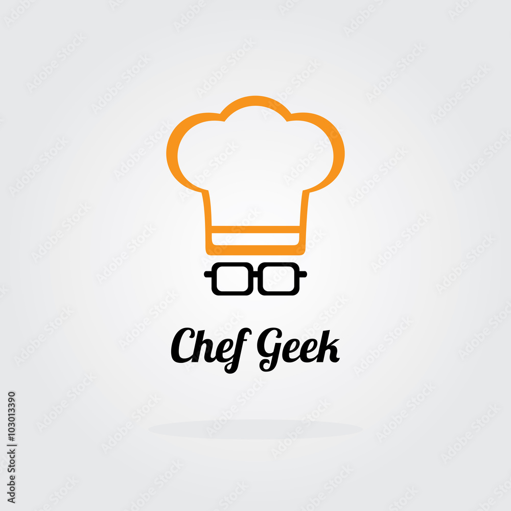 Geek Chef, geek cooking logo, Vector Logo Template Geek Chef, geek cooking logo, Vector Logo Template