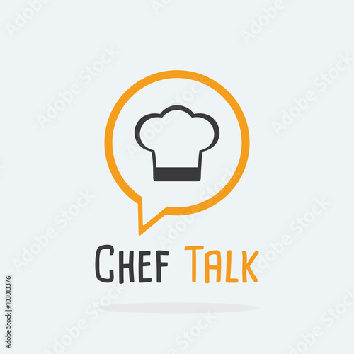 Chef Talk logo concept with chef hat icon. Logo for cooking,cafe 