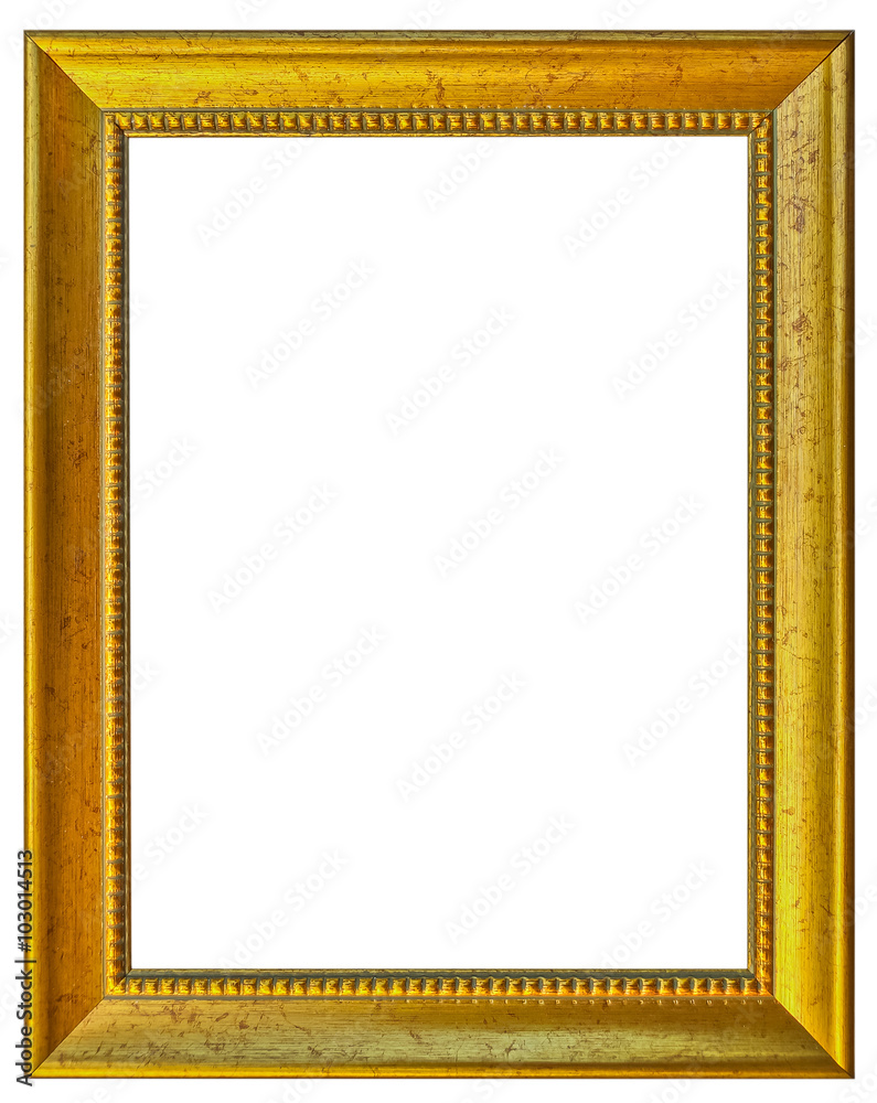cadre doré, fond blanc Stock Photo | Adobe Stock