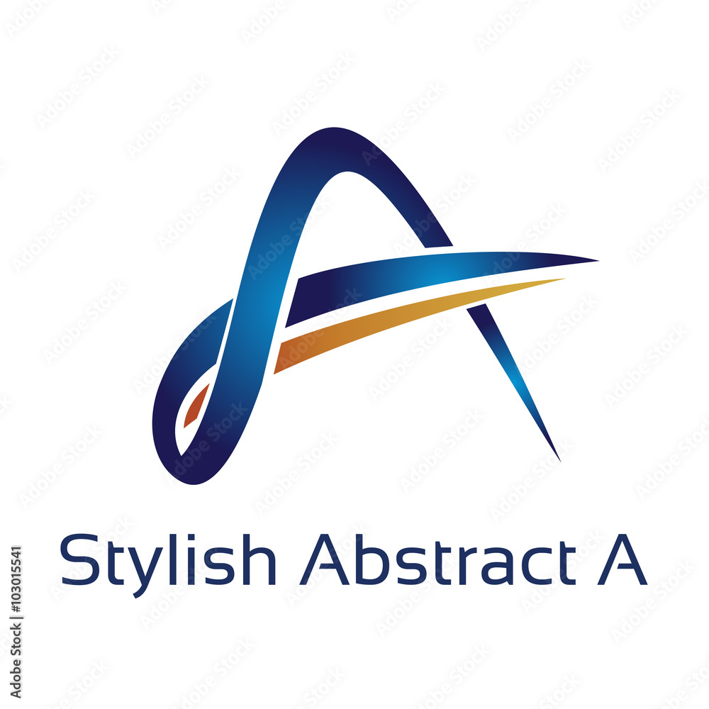 Stylish Abstract A Letter Logo Icon Stock Vector | Adobe Stock