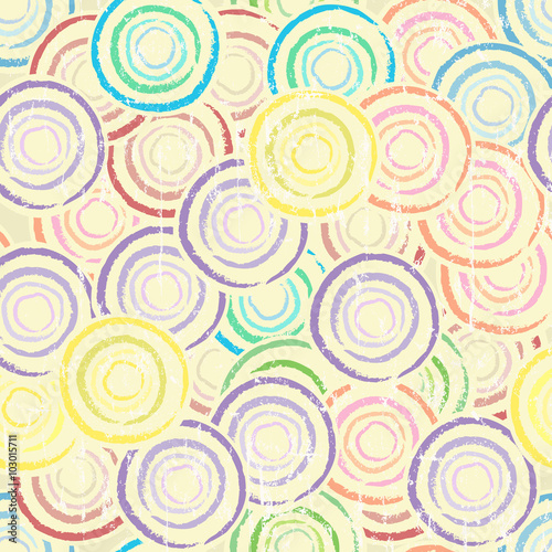 seamless circle background pattern  grungy style  vector fiction