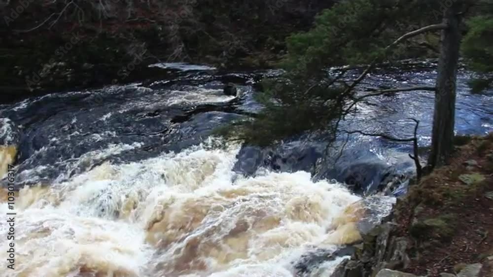 Scenic view of Low Force waterfall on the River Tees, County Durham, UK Scenic view of Low Force waterfall on the River Tees, County Durham, UK