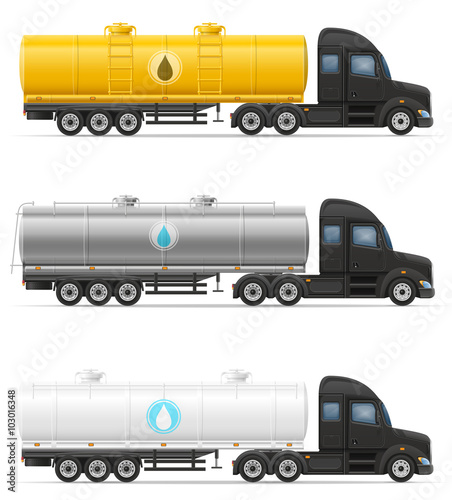 truck semi trailer delivery and transportation of tank for liqui