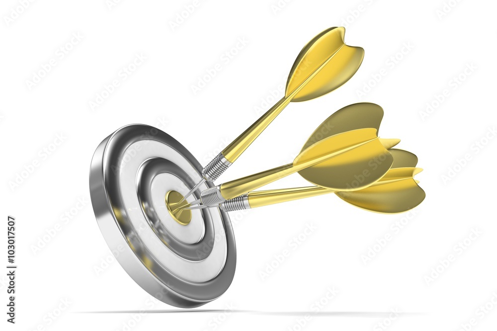 Three arrows darts in center. Three arrows darts in center.