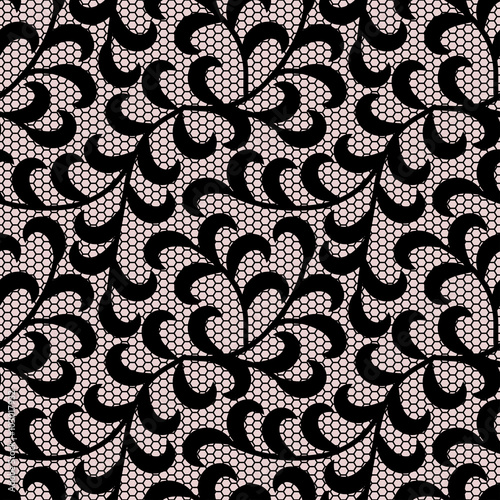 Black leaves lace pattern.