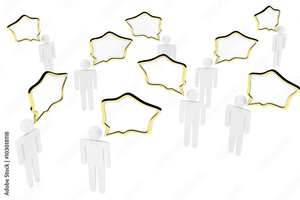 people with talk bubbles isolated over a white background people with talk bubbles isolated over a white background