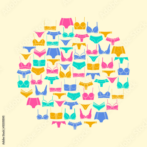 Round composition of lingerie elements