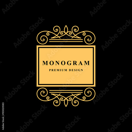 Monogram design elements, graceful template. Calligraphic elegant line art logo design. Letter emblem sign for Royalty, business card, Boutique, Hotel, Restaurant, Cafe, Jewelry. Vector illustration