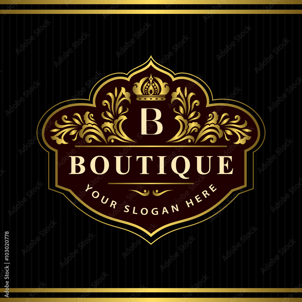 Monogram design elements, graceful template. Calligraphic Elegant line art logo design Letter emblem B identity for Restaurant, Royalty, Boutique, Cafe, Hotel, Heraldic, Jewelry, Fashion, Wine. Vector