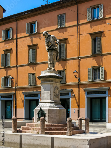 Statue of physician Luigi Galvani on square Piazza Galvani in Bologna, Emilia Romagna, Italy
