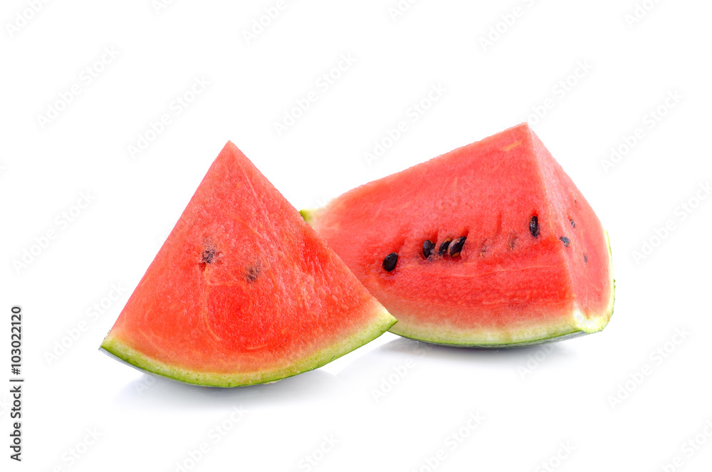 watermelon sliced on white background watermelon sliced on white background