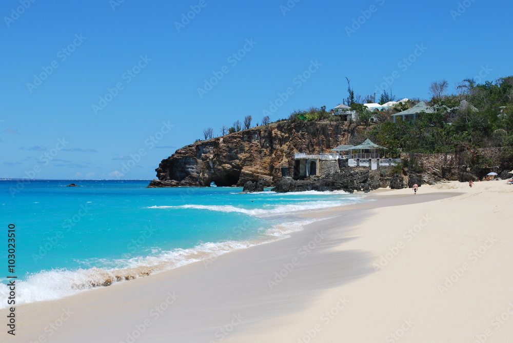 Sea beach, Saint Marten island, Caribbean islands.