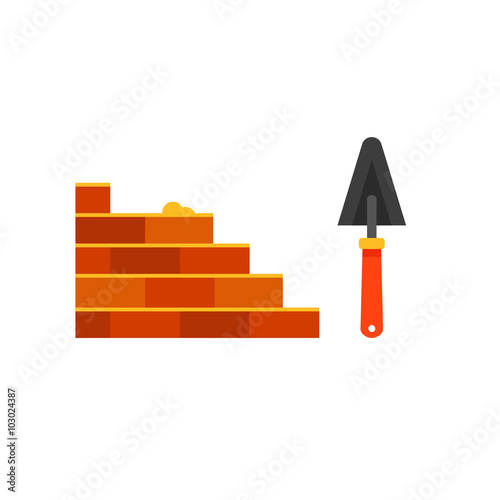 Bricklaying and trowel