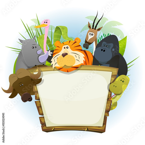 Wild Animals Zoo Wood Sign
