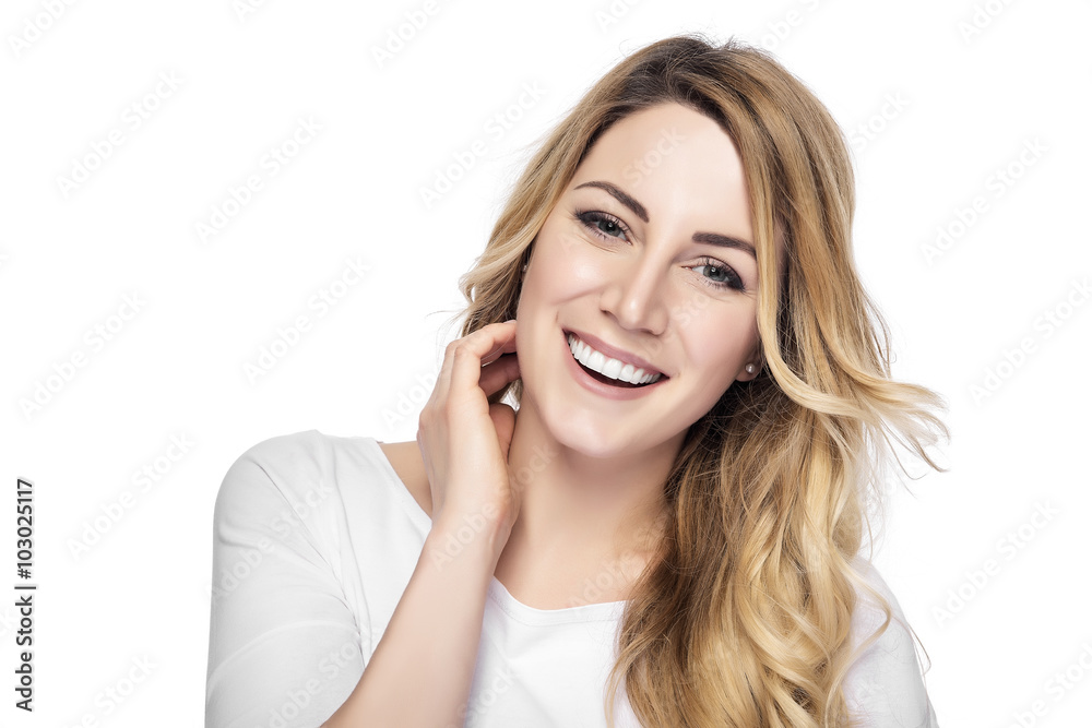 Beautiful young blond woman with clean face. Beautiful young blond woman with clean face.
