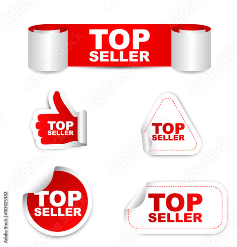 red set vector paper stickers top seller