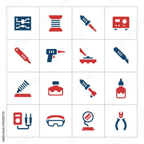 Set color icons of soldering