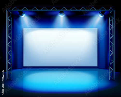 Empty show stage. Vector illustration.