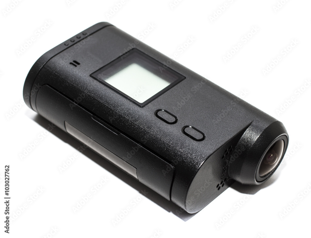 Camera Action Cam on a white background. Camera Action Cam on a white background.