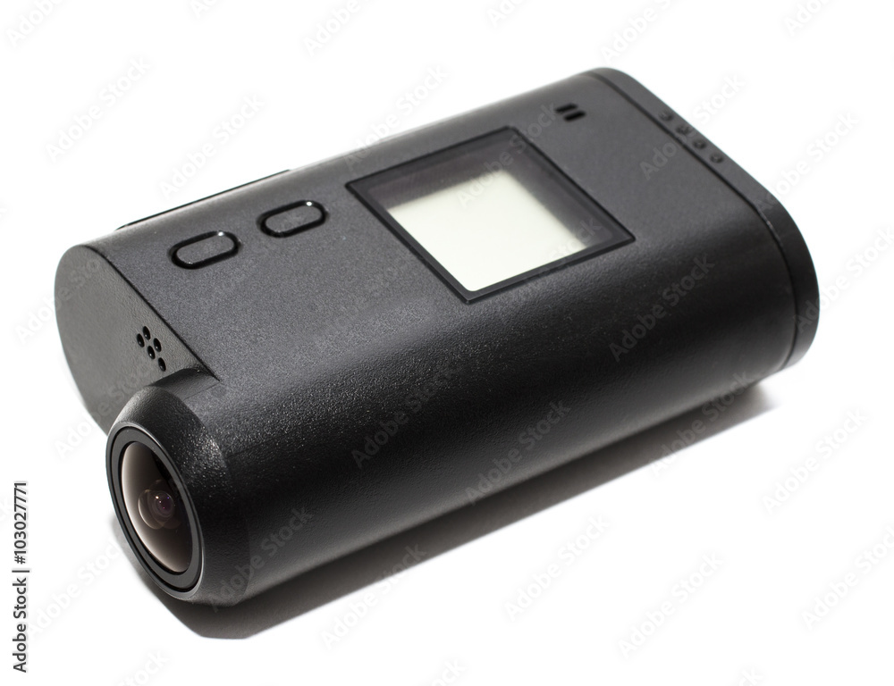 Camera Action Cam on a white background. Camera Action Cam on a white background.