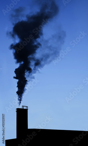 Industry chimney silhouette