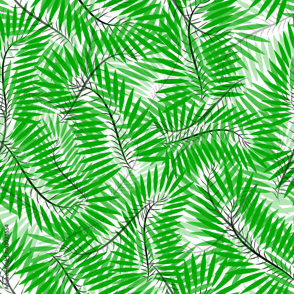 Seamless of Chamaedorea leaves. pattern of tropical leaves for your design