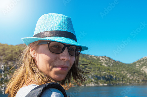 woman on yacht