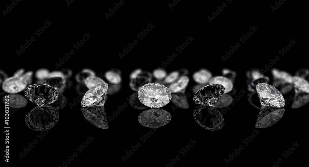 classic cut diamonds concept wealth, uniqueness, value. black background classic cut diamonds concept wealth, uniqueness, value. black background