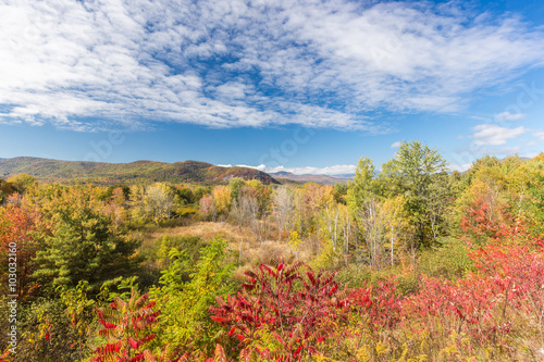 Colorful White mountain National forest in autumn  New  Hampshir