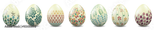 Realistic waster eggs with patterns.